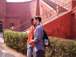 Tourist with Mark for a selfie at Red Fort